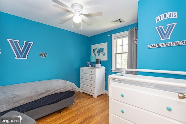 104 Lowrys Ln, Bryn Mawr, PA 19010 - bedroom featuring light wood-style flooring and a ceiling fan