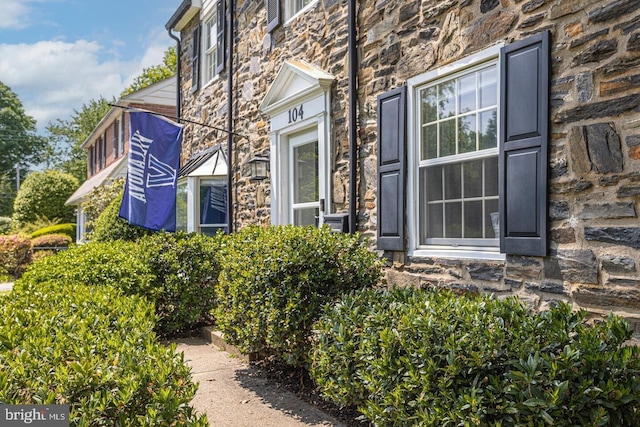 104 Lowrys Ln, Bryn Mawr, PA 19010 - doorway to property featuring stone siding