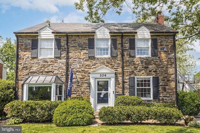 104 Lowrys Ln, Bryn Mawr, PA 19010 - view of front facade featuring stone siding and a chimney