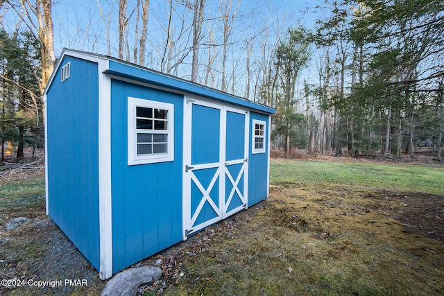 view of shed