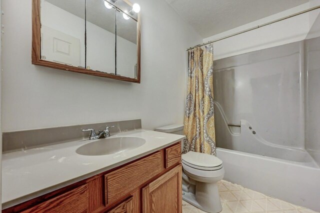 1162 Colt Ln, Pocono Summit, PA 18346 - full bathroom with shower / bathtub combination with curtain and vanity