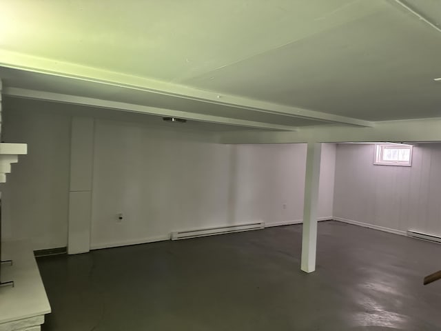 4932 Pine Ridge Dr W, Bushkill, PA 18324 - below grade area featuring a baseboard radiator