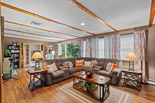 3315 Aspen Rd, Kunkletown, PA 18058 - living area featuring wood finished floors, recessed lighting, and wood walls