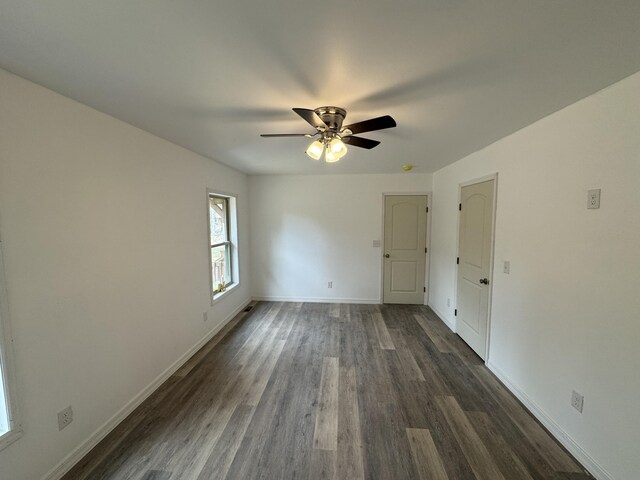 52 Tanglewood Dr, Albrightsville, PA 18210 - interior space featuring dark wood-style flooring, baseboards, and ceiling fan