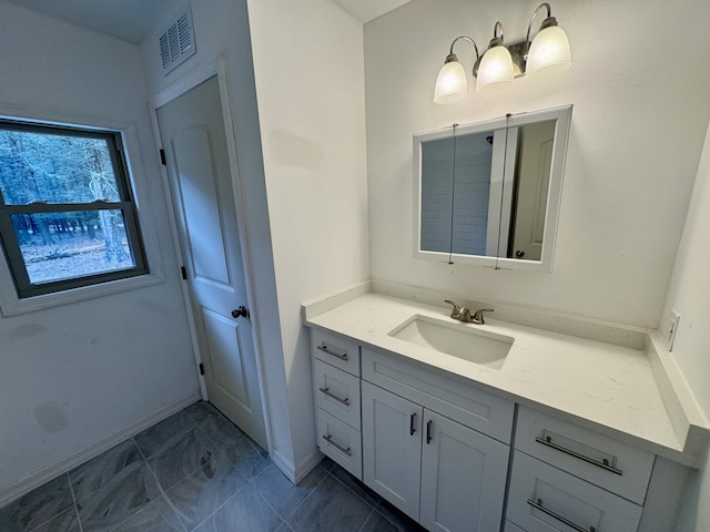 52 Tanglewood Dr, Albrightsville, PA 18210 - bathroom featuring vanity, visible vents, and baseboards