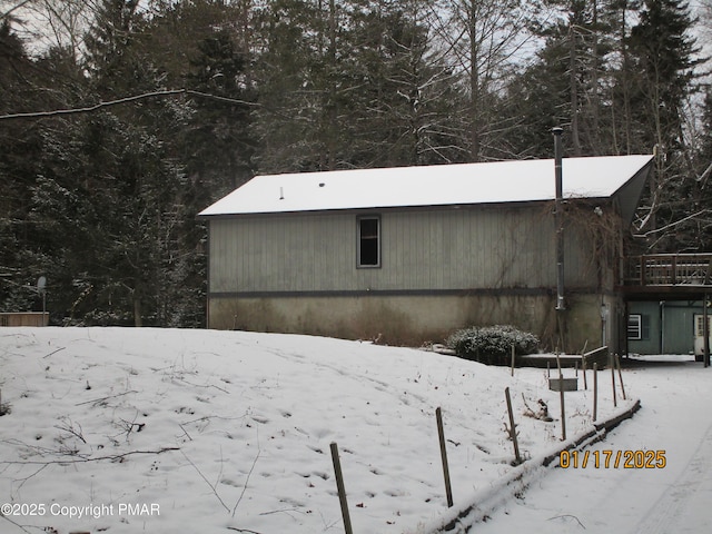 view of snow covered structure