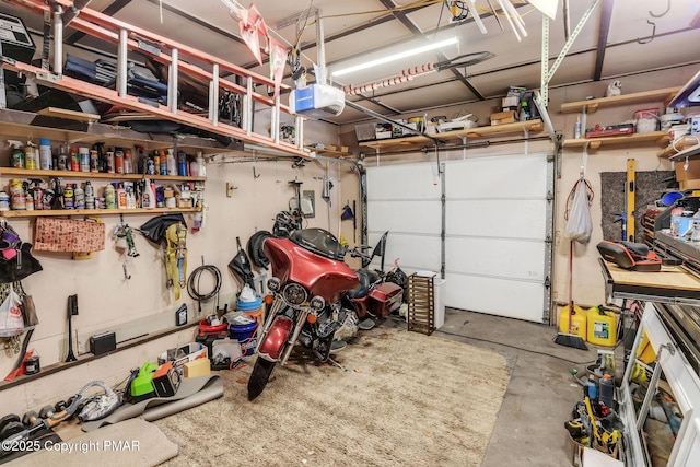 garage featuring a garage door opener