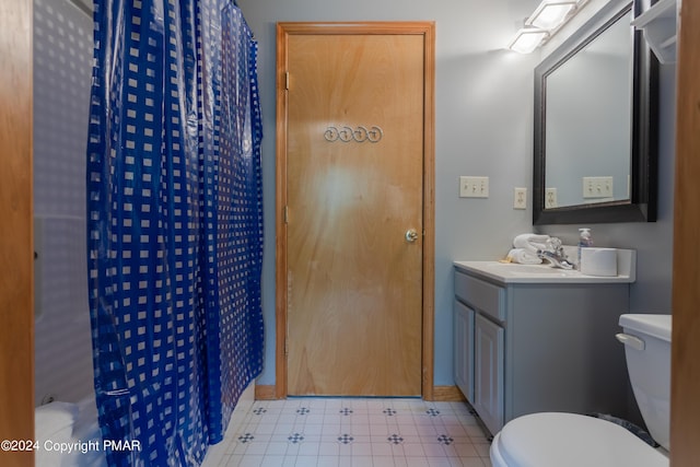 bathroom with toilet and vanity