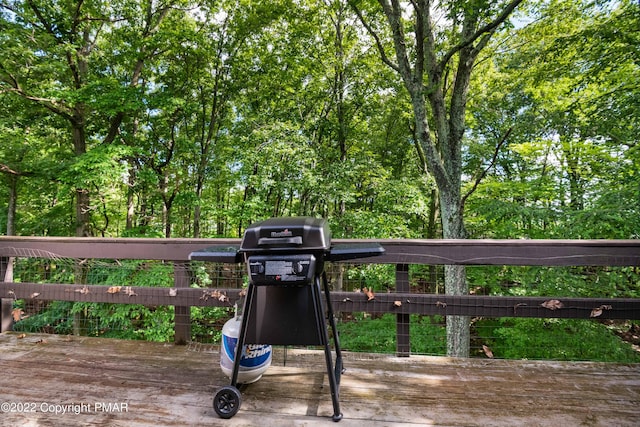 deck featuring area for grilling