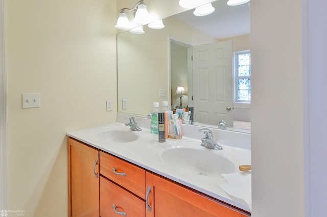 bathroom with double vanity