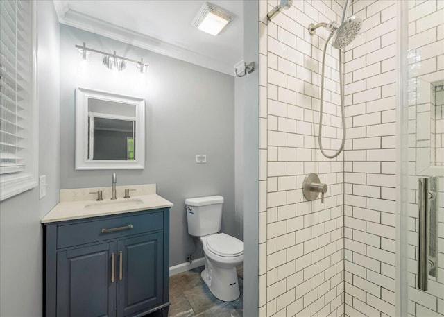 1572 Gardner Rd, Stroudsburg, PA 18360 - bathroom with a shower stall, crown molding, and vanity