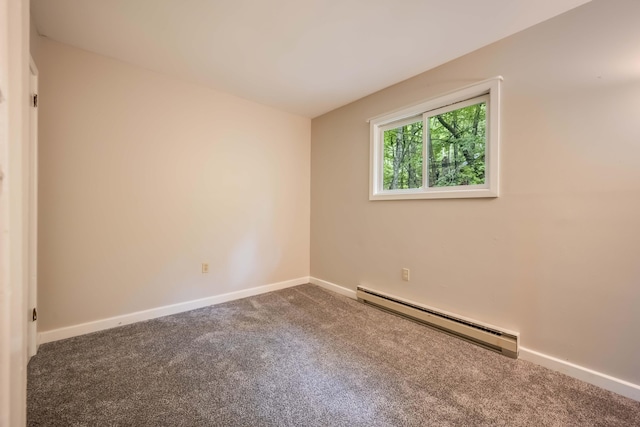 2166 Southport Dr, Bushkill, PA 18324 - spare room featuring a baseboard radiator, carpet, and baseboards