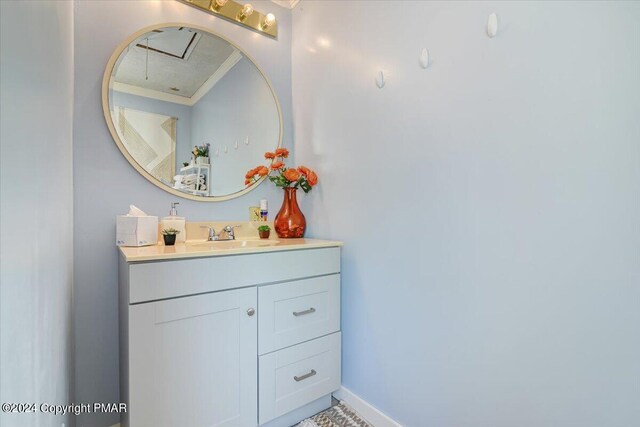 188 Olde Schoolhouse Rd, Cresco, PA 18326 - bathroom with baseboards and vanity
