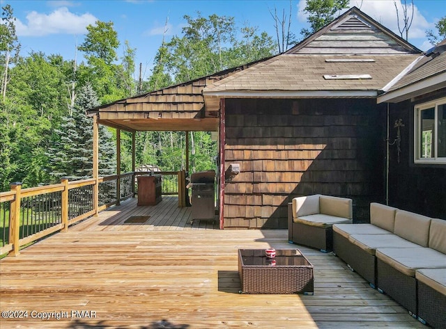 188 Olde Schoolhouse Rd, Cresco, PA 18326 - wooden deck with an outdoor hangout area