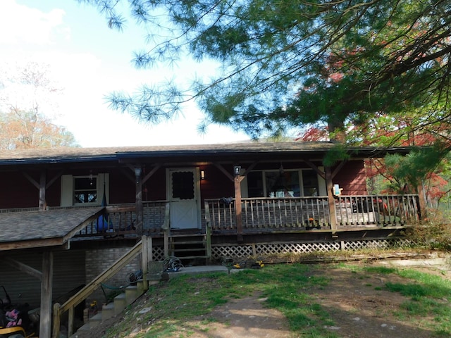 1212 Lower Cherry Valley Rd, Stroudsburg, PA 18360 - back of house with stairs and covered porch