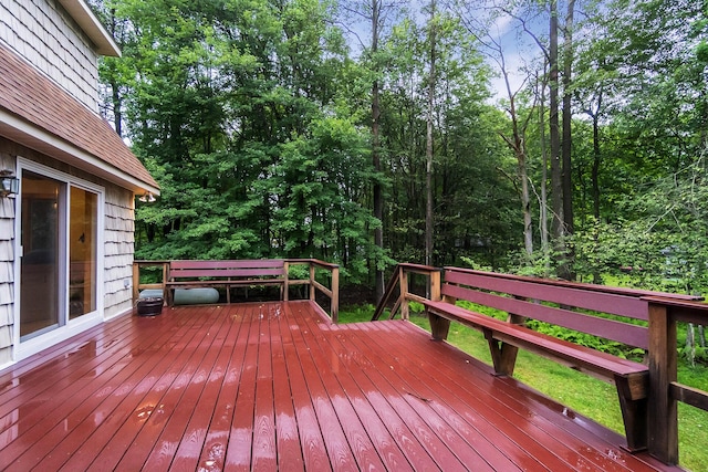 2173 Tuscarora Dr, Pocono Lake, PA 18347 - view of wooden terrace