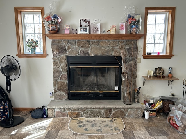 details with a fireplace