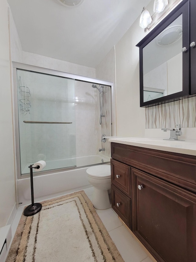 1025 Cricket Ln, Long Pond, PA 18334 - bathroom featuring vanity, enclosed tub / shower combo, and tile patterned floors