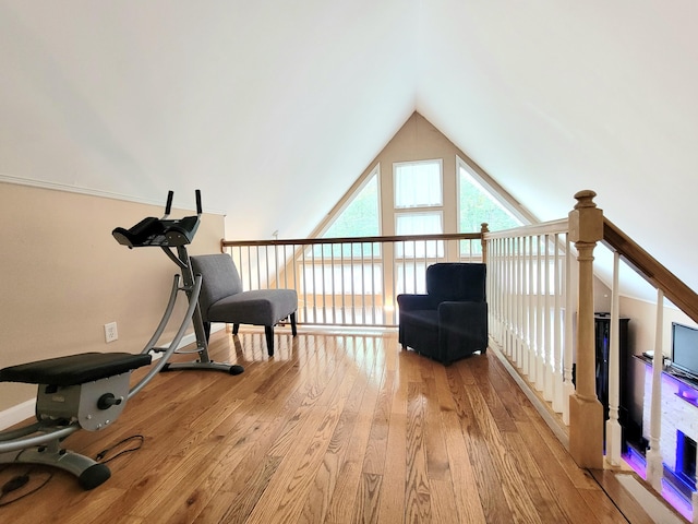 1025 Cricket Ln, Long Pond, PA 18334 - sitting room with lofted ceiling and light wood finished floors