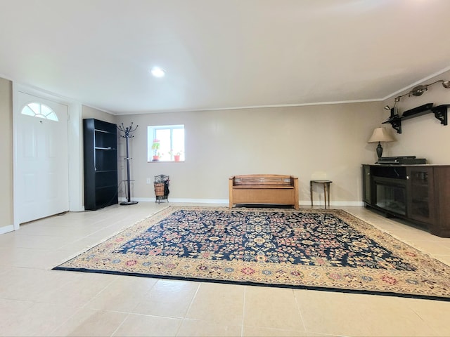 1025 Cricket Ln, Long Pond, PA 18334 - sitting room featuring ornamental molding and tile patterned floors