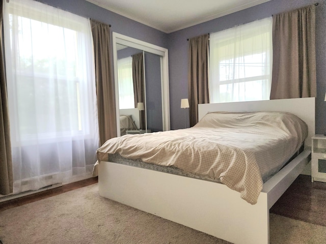 1025 Cricket Ln, Long Pond, PA 18334 - carpeted bedroom with a closet and ornamental molding