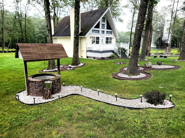 1025 Cricket Ln, Long Pond, PA 18334 - rear view of property with a chimney and a yard