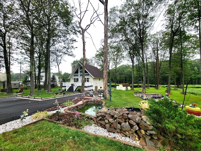 1025 Cricket Ln, Long Pond, PA 18334 - view of grassy yard with stairway