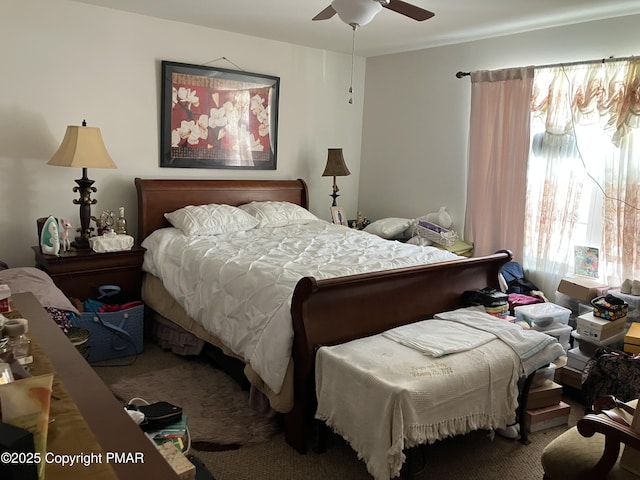 bedroom featuring ceiling fan