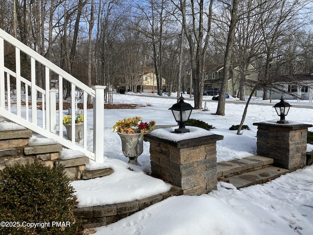 view of snowy yard