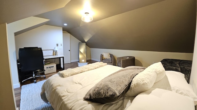 104 Haverhill Rd, Buck Hill Falls, PA 18323 - bedroom featuring lofted ceiling and wood finished floors