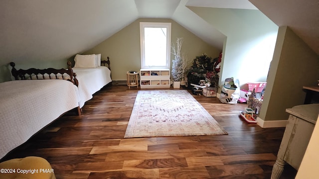 104 Haverhill Rd, Buck Hill Falls, PA 18323 - bedroom with vaulted ceiling and wood finished floors