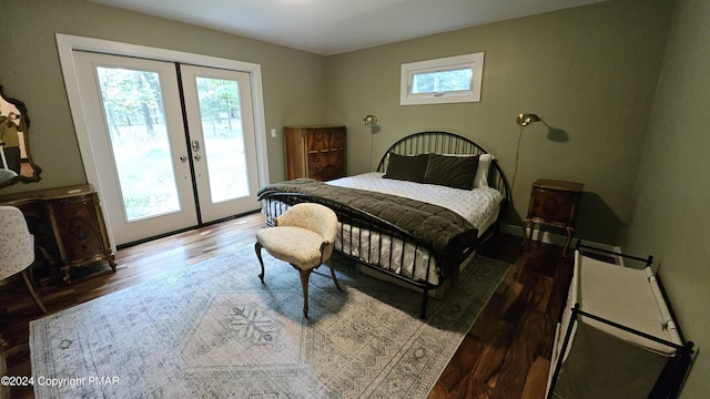 104 Haverhill Rd, Buck Hill Falls, PA 18323 - bedroom featuring access to exterior, french doors, and wood finished floors