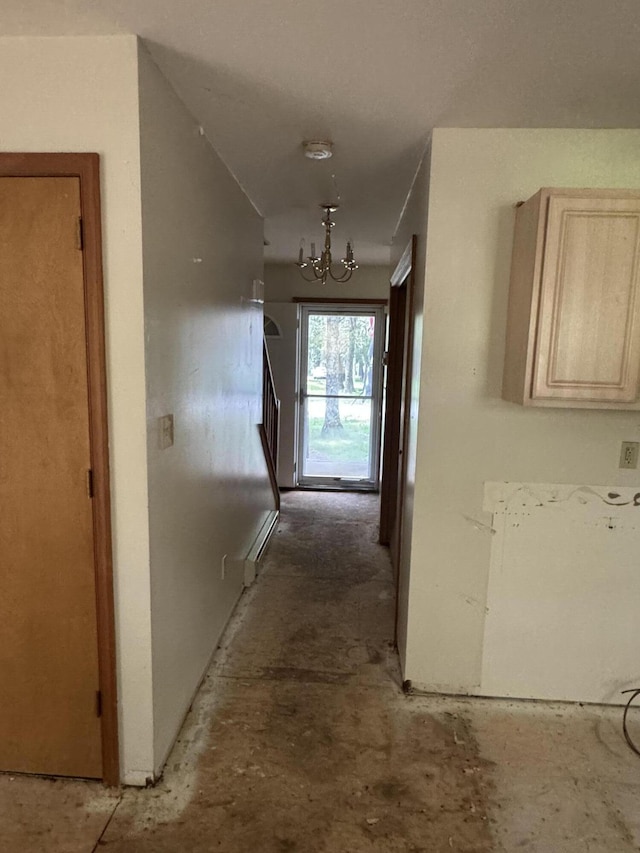 2149 Valley View Dr, Bushkill, PA 18324 - hall with a chandelier
