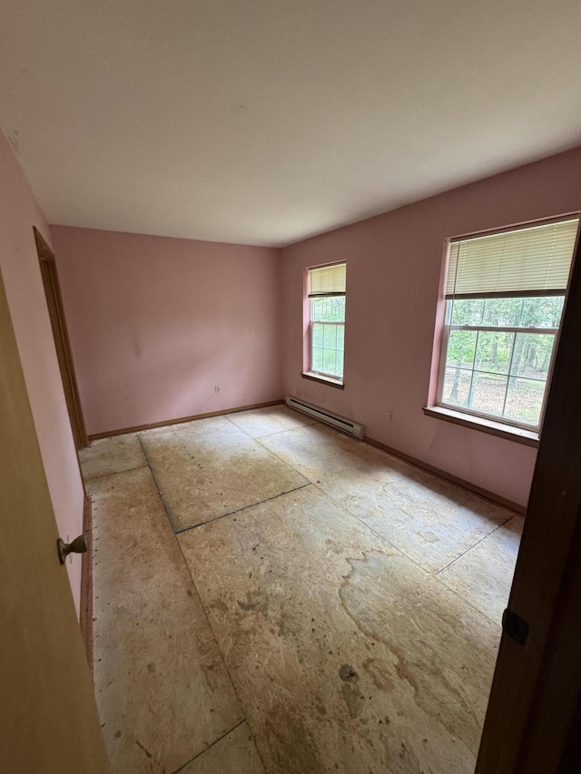 2149 Valley View Dr, Bushkill, PA 18324 - empty room featuring a baseboard heating unit and baseboards