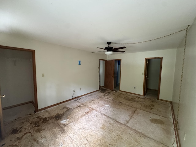 2149 Valley View Dr, Bushkill, PA 18324 - unfurnished bedroom featuring baseboards and ceiling fan