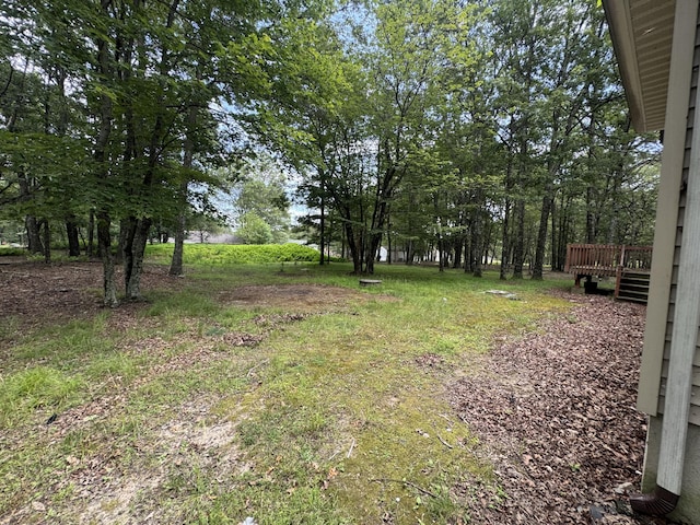 2149 Valley View Dr, Bushkill, PA 18324 - view of yard featuring a wooden deck