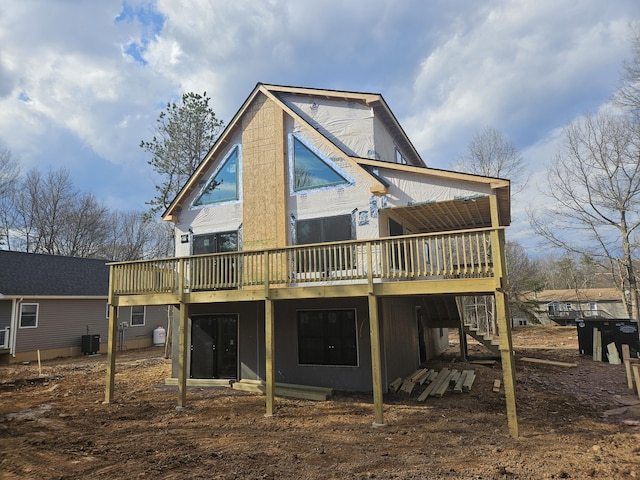 84 Parker Trl, Albrightsville, PA 18210 - rear view of house featuring a wooden deck