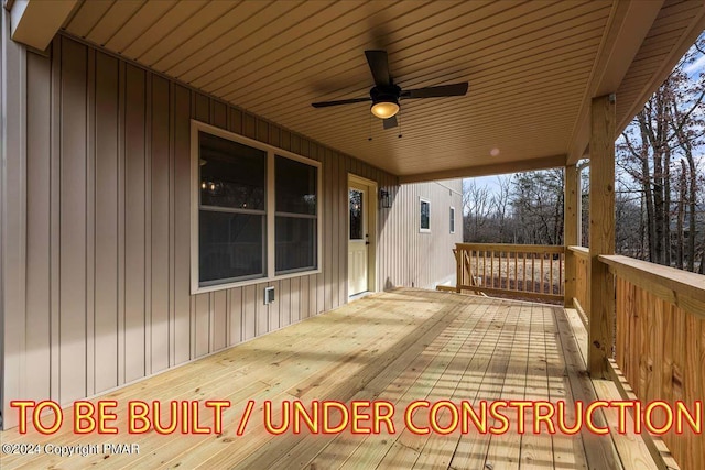 84 Parker Trl, Albrightsville, PA 18210 - wooden terrace featuring a ceiling fan