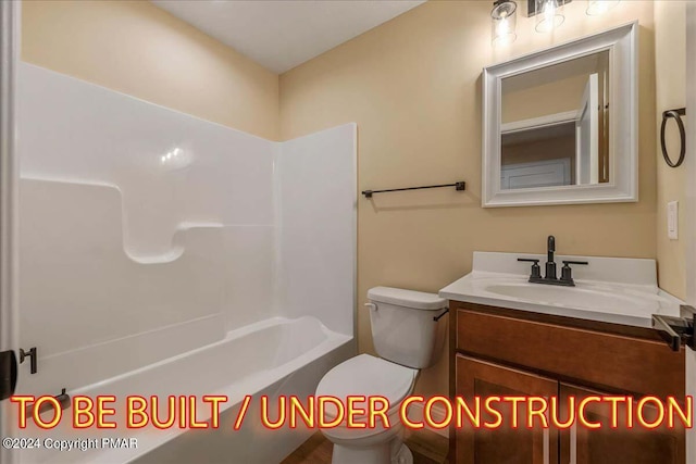 84 Parker Trl, Albrightsville, PA 18210 - bathroom with toilet, vanity, and shower / bathtub combination