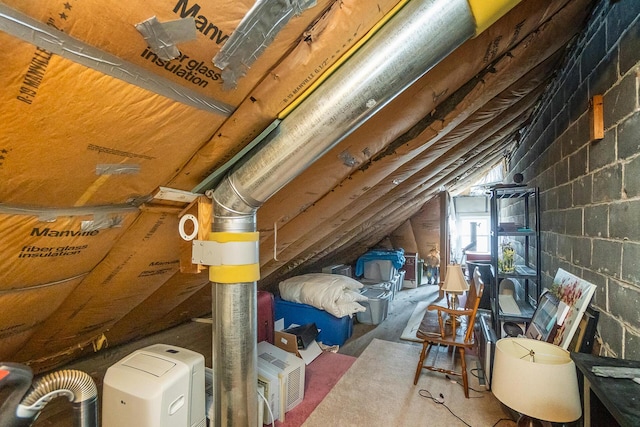 view of unfinished attic