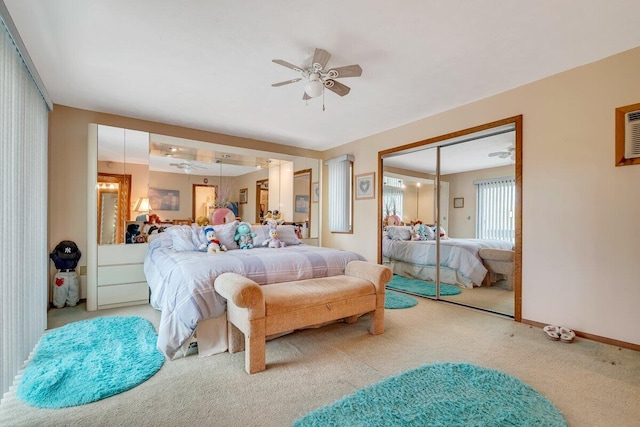 176 Manchester Dr, Bushkill, PA 18324 - bedroom with carpet flooring, a ceiling fan, and baseboards