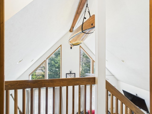 interior space featuring lofted ceiling