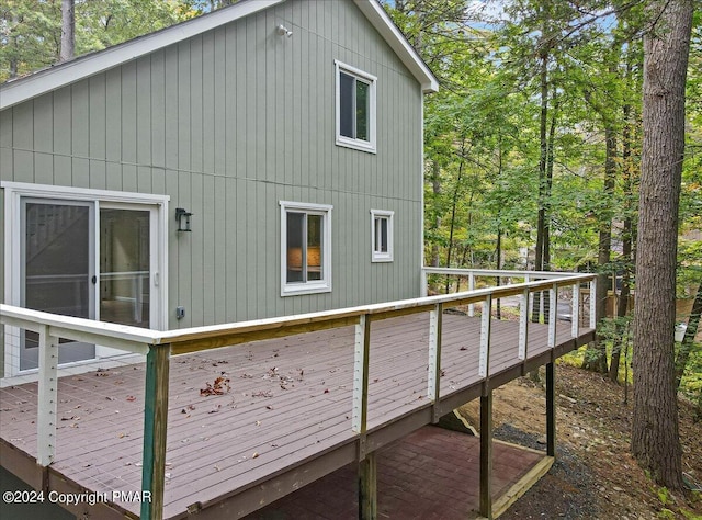 exterior space featuring a wooden deck