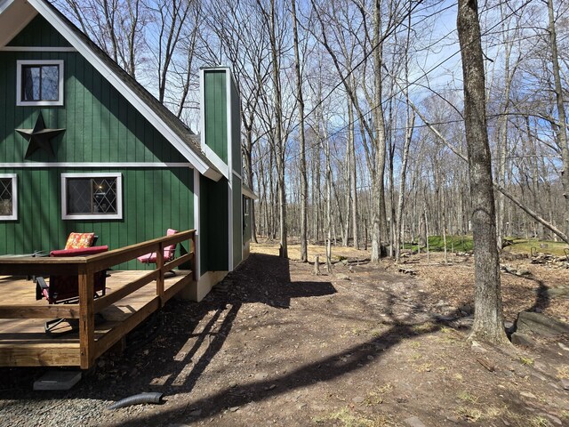 176 Fawn Rd, Pocono Lake, PA 18347 - view of yard featuring a wooden deck