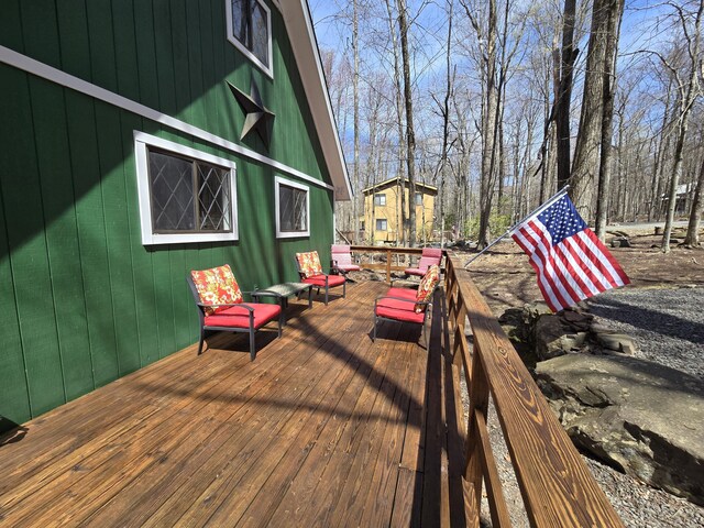 176 Fawn Rd, Pocono Lake, PA 18347 - view of wooden terrace