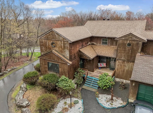 232 Image Dr, Scotrun, PA 18355 - view of front of home featuring a deck and a shingled roof