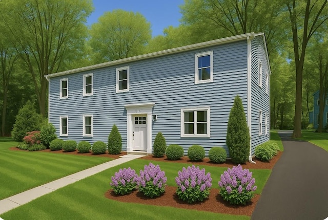 8263 Natures Dr, Tobyhanna, PA 18466 - colonial inspired home featuring a front lawn