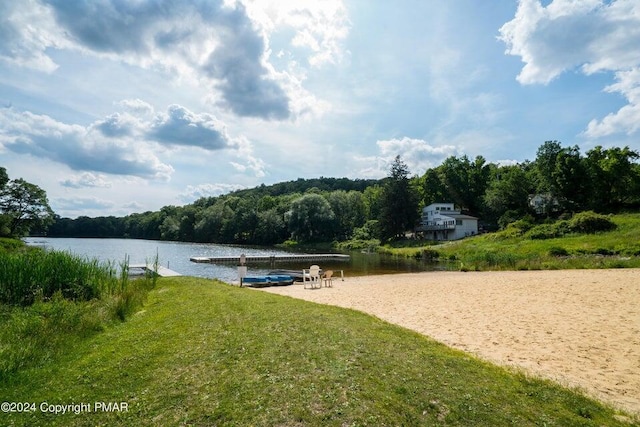 6414 Decker Rd, Bushkill, PA 18324 - dock area featuring a water view and a forest view