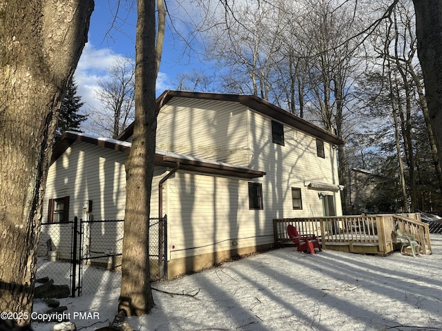 exterior space with a wooden deck