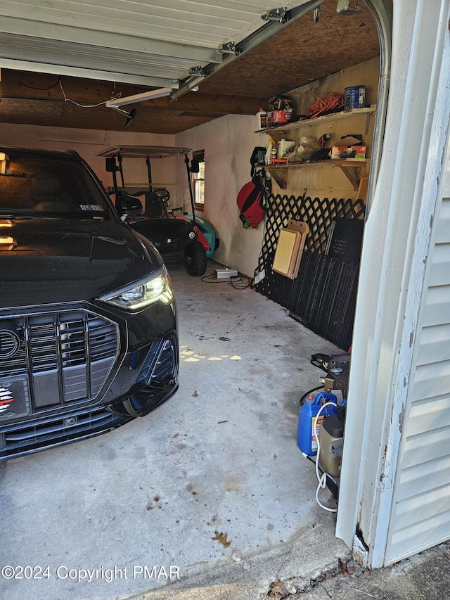 view of garage